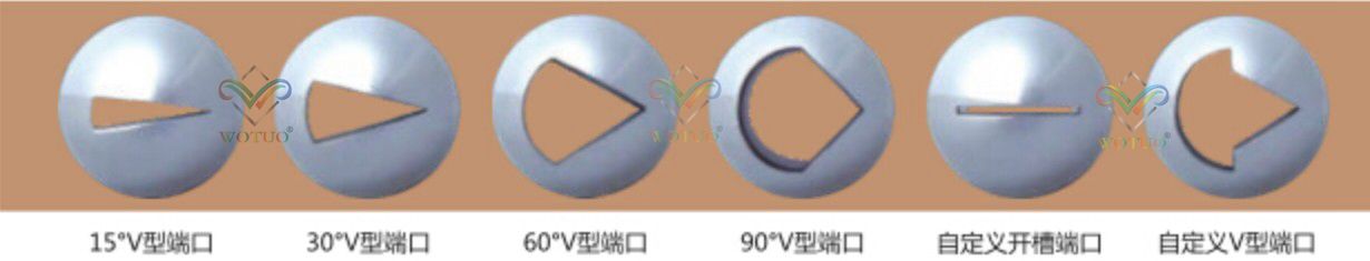 气动衬氟球阀V型切口示意图